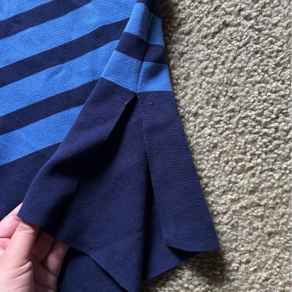 COS Sz M Blue Stripe Pullover Turtleneck Roll Neck - Picture 2 of 6